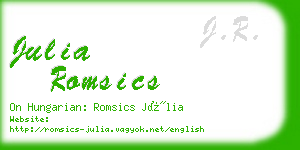 julia romsics business card